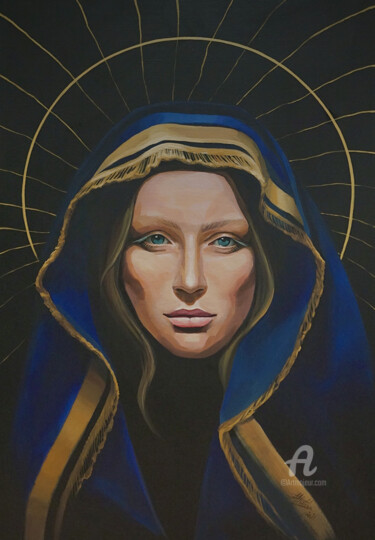Schilderij getiteld "Saint.less" door Arina Apostolova, Origineel Kunstwerk, Acryl