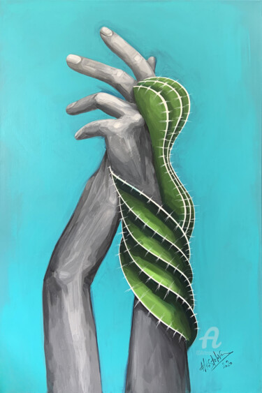Peinture intitulée "Cactus" par Arina Apostolova, Œuvre d'art originale, Acrylique
