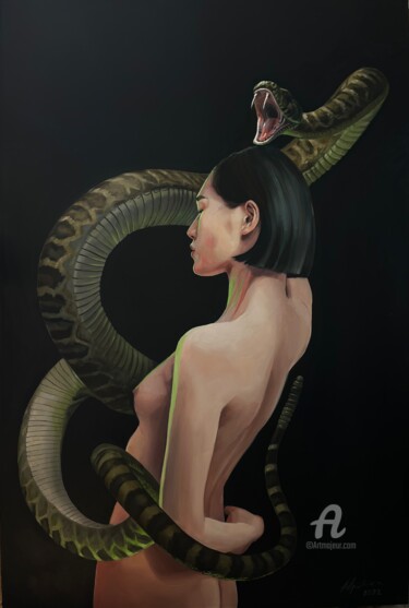 Malerei mit dem Titel "Poison" von Arina Apostolova, Original-Kunstwerk, Öl