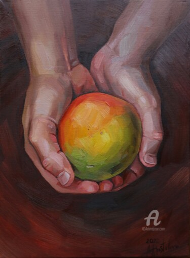 Painting titled "Thanks for breakfas…" by Arina Apostolova, Original Artwork, Oil