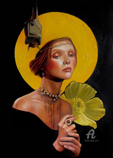 Malerei mit dem Titel "Night" von Arina Apostolova, Original-Kunstwerk, Öl