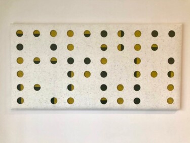 Textile Art titled "Dots_Nature" by Arina Ergle, Original Artwork, Textile fiber Mounted on Wood Panel