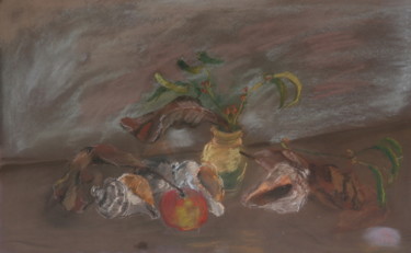 Painting titled "Scallops with Apple…" by Arina Ioana Muntean, Original Artwork, Pastel