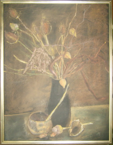 Artcraft titled "Vase with Thistles…" by Arina Ioana Muntean, Original Artwork