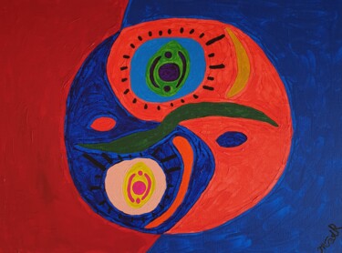 Peinture intitulée "Yin and Yang" par Arina Mari, Œuvre d'art originale, Acrylique Monté sur Carton