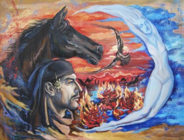 Pintura titulada "Странник" por Arina Podbolotova (Middlimist), Obra de arte original, Oleo