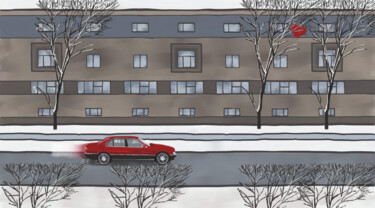 Highway Printmaking titled "Highway" by Arina Qqshkina, Original Art, Digital Painting
