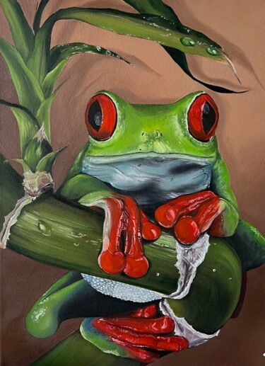 Schilderij getiteld "Wild Green" door Arina Safyanova, Origineel Kunstwerk, Olie