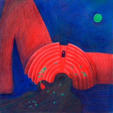 Рисунок под названием "Midnight Amphitheat…" - Arina Serebriakova, Подлинное произведение искусства, Карандаш