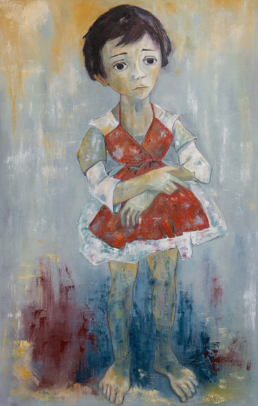 Peinture intitulée "La petite Cosette" par Arina Tcherem, Œuvre d'art originale, Huile
