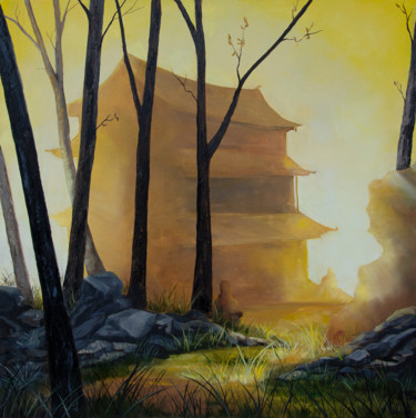 Peinture intitulée "Lumière d'automne" par Arina Tcherem, Œuvre d'art originale, Huile