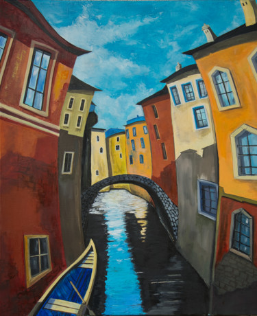 Painting titled "Venise" by Arina Tcherem, Original Artwork, Oil