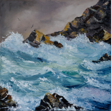 Pittura intitolato "Tempête en mer" da Arina Tcherem, Opera d'arte originale, Olio