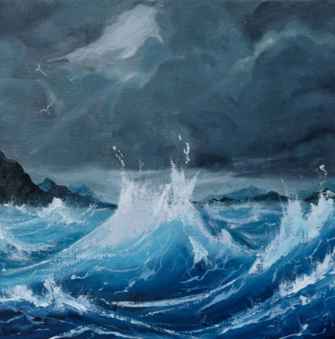 Painting titled "Tempête" by Arina Tcherem, Original Artwork, Oil