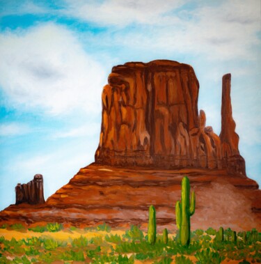 Painting titled "Monument Valley, Ar…" by Arina Yastrebova, Original Artwork, Oil