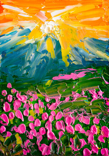Peinture intitulée "Great Smoky Mountai…" par Arina Yastrebova, Œuvre d'art originale, Huile Monté sur Carton