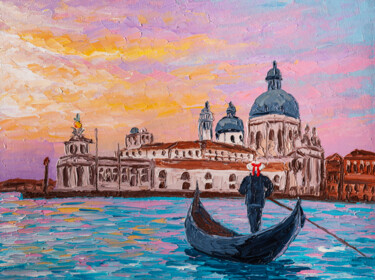 Painting titled "Sunset in Venice, C…" by Arina Yastrebova, Original Artwork, Oil