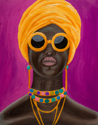 Peinture intitulée "African American Wo…" par Arina Yastrebova, Œuvre d'art originale, Huile