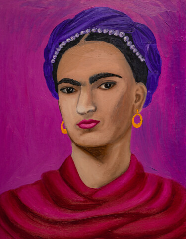 Peinture intitulée "Young Frida Kahlo P…" par Arina Yastrebova, Œuvre d'art originale, Huile