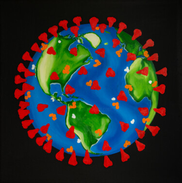绘画 标题为“Сrowned Planet Eart…” 由Arina Yastrebova, 原创艺术品, 丙烯