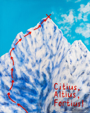 Pittura intitolato "Everest Mount, Hima…" da Arina Yastrebova, Opera d'arte originale, Acrilico