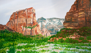 Painting titled "Mountain Valley Zio…" by Arina Yastrebova, Original Artwork, Oil