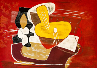 Painting titled "Musical Still Life…" by Arina Yastrebova, Original Artwork, Gouache