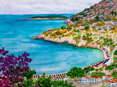 Malarstwo zatytułowany „Elba Island, Italia…” autorstwa Arina Yastrebova, Oryginalna praca, Akwarela