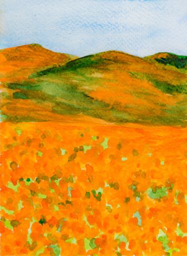 Painting titled "California Orange P…" by Arina Yastrebova, Original Artwork, Watercolor