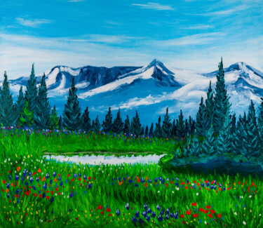 Pintura titulada "Rocky Mountain Nati…" por Arina Yastrebova, Obra de arte original, Oleo