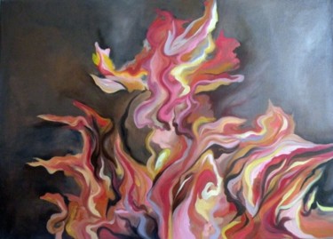 Painting titled "Passionate Fire" by Arina Zinovyeva, Original Artwork, Oil