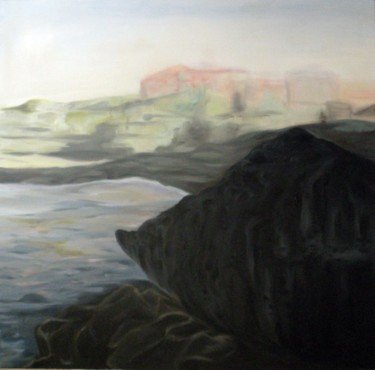 Painting titled "Bondi Rock" by Arina Zinovyeva, Original Artwork, Oil