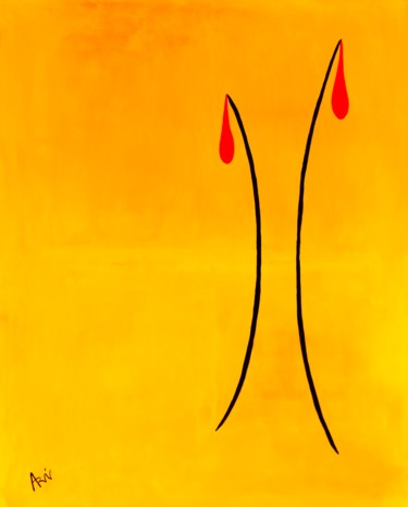 Peinture intitulée "Coulent les larmes" par Vincent Arin, Œuvre d'art originale, Acrylique