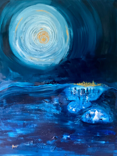 Painting titled "Horizon bleu" by Vincent Arin, Original Artwork, Acrylic