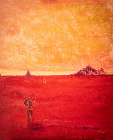 Malerei mit dem Titel "Don Quichotte et Sa…" von Vincent Arin, Original-Kunstwerk, Öl