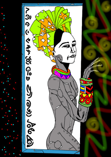 Arte digital titulada "Femme futuriste" por Aristhode Berthy Ouamba Backabadio, Obra de arte original, Trabajo Digital 2D