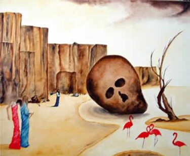 Peinture intitulée "Bad presage in the…" par Aristides Meneses, Œuvre d'art originale, Huile