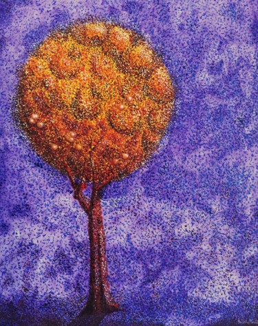 Pintura titulada "A minha laranjeira…" por Aristides Meneses, Obra de arte original, Oleo