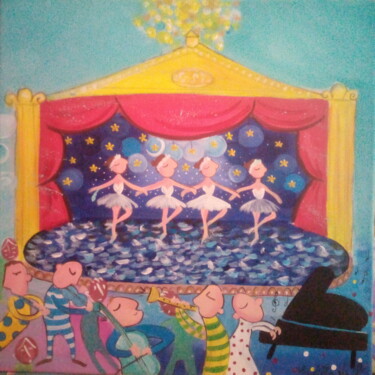Pintura titulada "Night até the ballet" por Ana Rita Janeiro, Obra de arte original, Acrílico