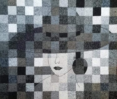 Текстильное искусство под названием "Incognito 2" - Rita Janikyan, Подлинное произведение искусства, Нить