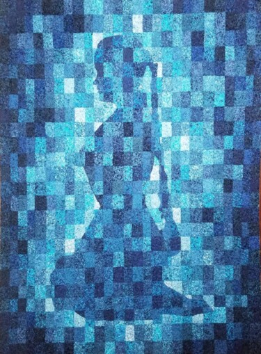 Textile Art titled "Ocean of Thoughts" by Rita Janikyan, Original Artwork, Thread