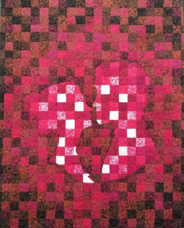 Painting titled "Love" by Rita Janikyan, Original Artwork, Thread