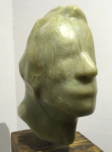 Sculpture titled "Think 02" by Arjen Van Der Straten (Ruedart), Original Artwork, Stone