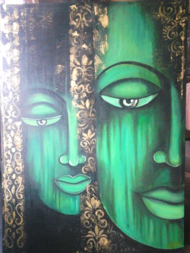 Painting titled "face" by Arjun Das, Original Artwork, Acrylic