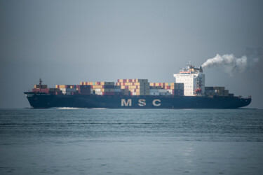 Fotografia zatytułowany „Container ship” autorstwa Arkadiusz Gepchard, Oryginalna praca, Fotografia cyfrowa