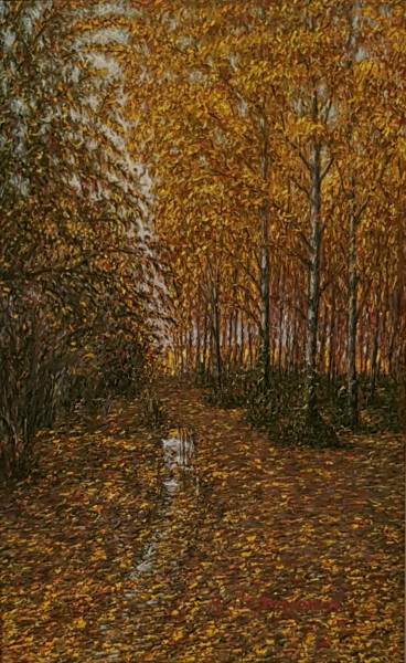 Peinture intitulée "Autumn on the banks…" par Arkady Paransky, Œuvre d'art originale, Pastel