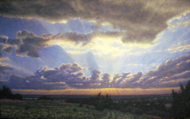 Painting titled "Ozeritsy. Sunrise o…" by Arkady Paransky, Original Artwork, Oil