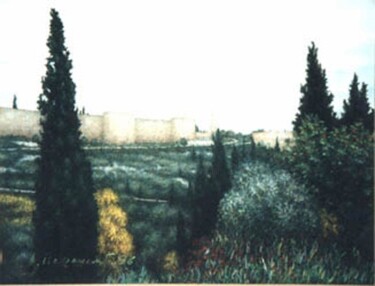 Painting titled "Ierusalem. Near the…" by Arkady Paransky, Original Artwork, Oil