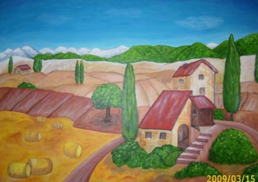 Malerei mit dem Titel "Toscana" von Maria Olbrich, Original-Kunstwerk