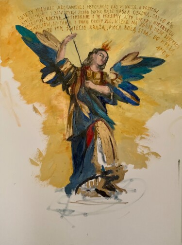 Malarstwo zatytułowany „Zwycięski Michał Ar…” autorstwa Arleta Eiben, Oryginalna praca, Olej